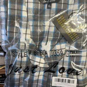 Just Love Woman’s  Blue and Gray Plaid Shirt